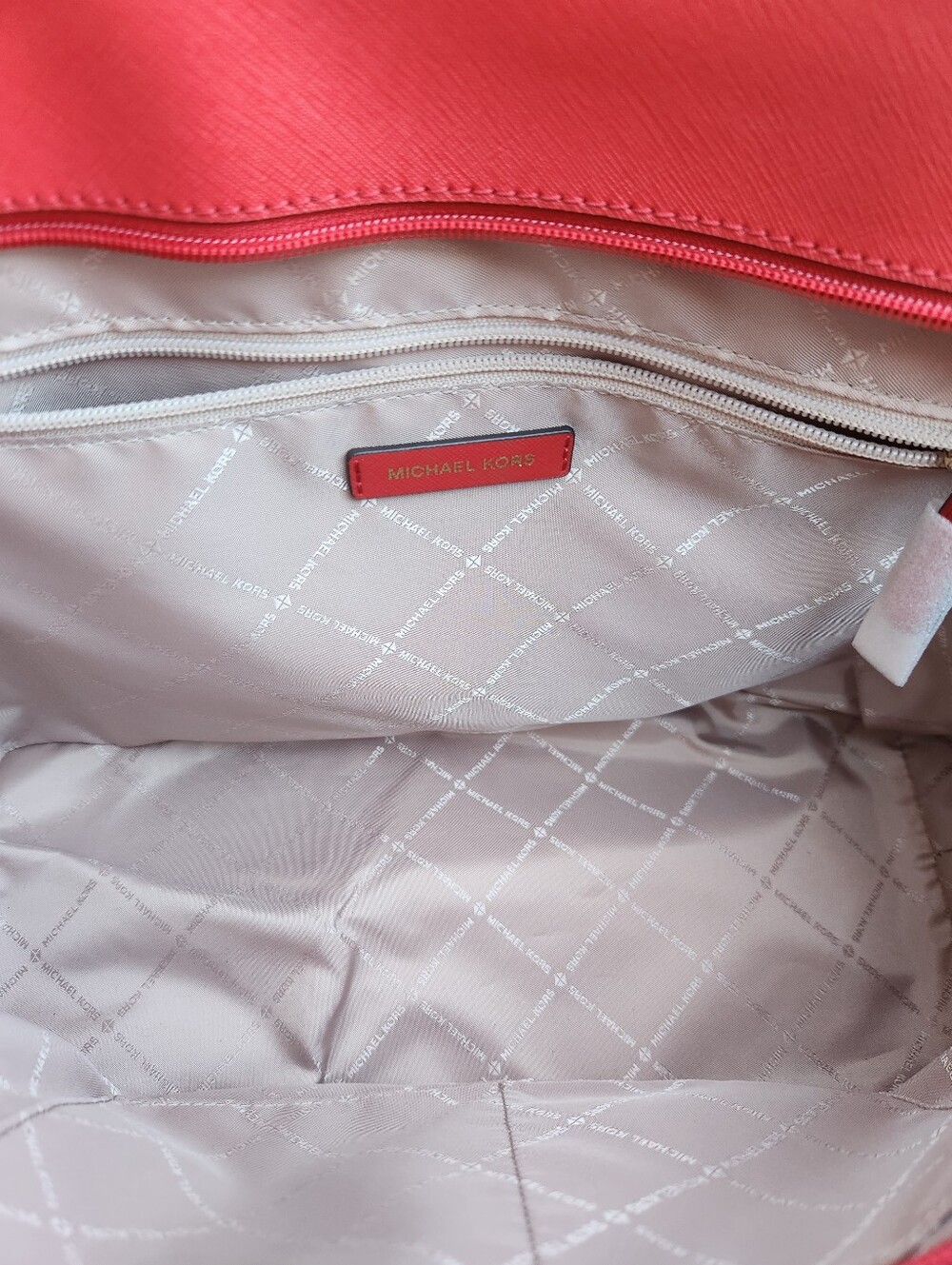 Michael Kors Red Saffiano Leather Tote - Picture 4 of 12